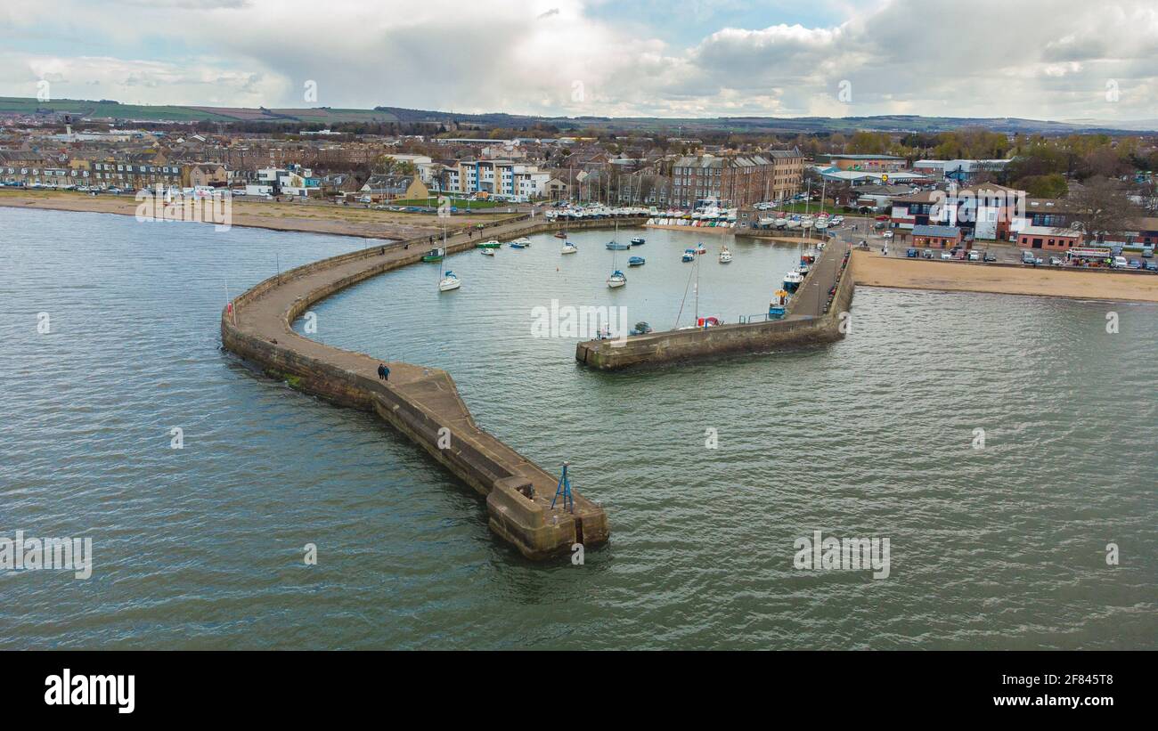 Luftaufnahmen vom Musselburgh Harbour in East Lothian. Kredit: Euan Cherry Stockfoto