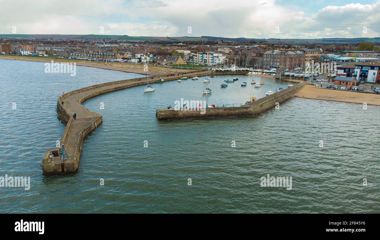 Luftaufnahmen vom Musselburgh Harbour in East Lothian. Kredit: Euan Cherry Stockfoto