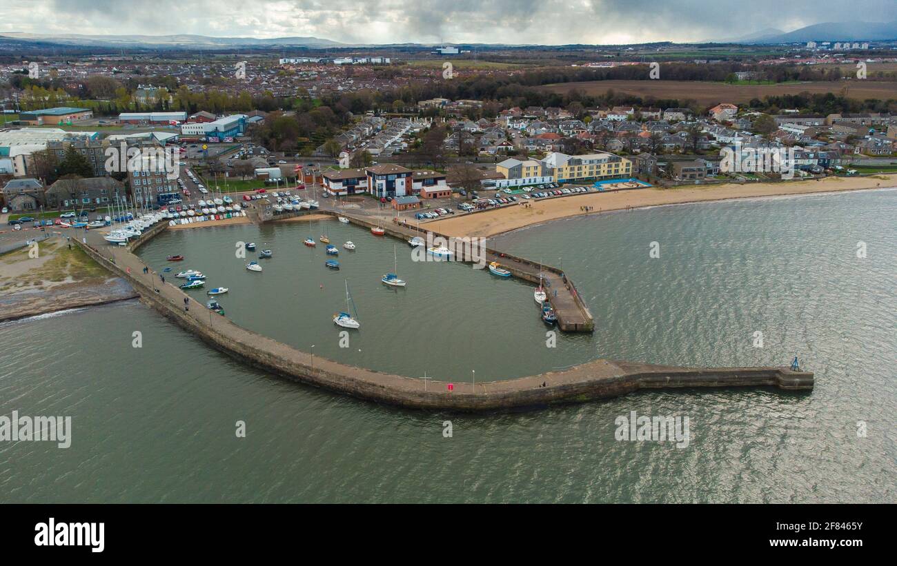Luftaufnahmen vom Musselburgh Harbour in East Lothian. Kredit: Euan Cherry Stockfoto