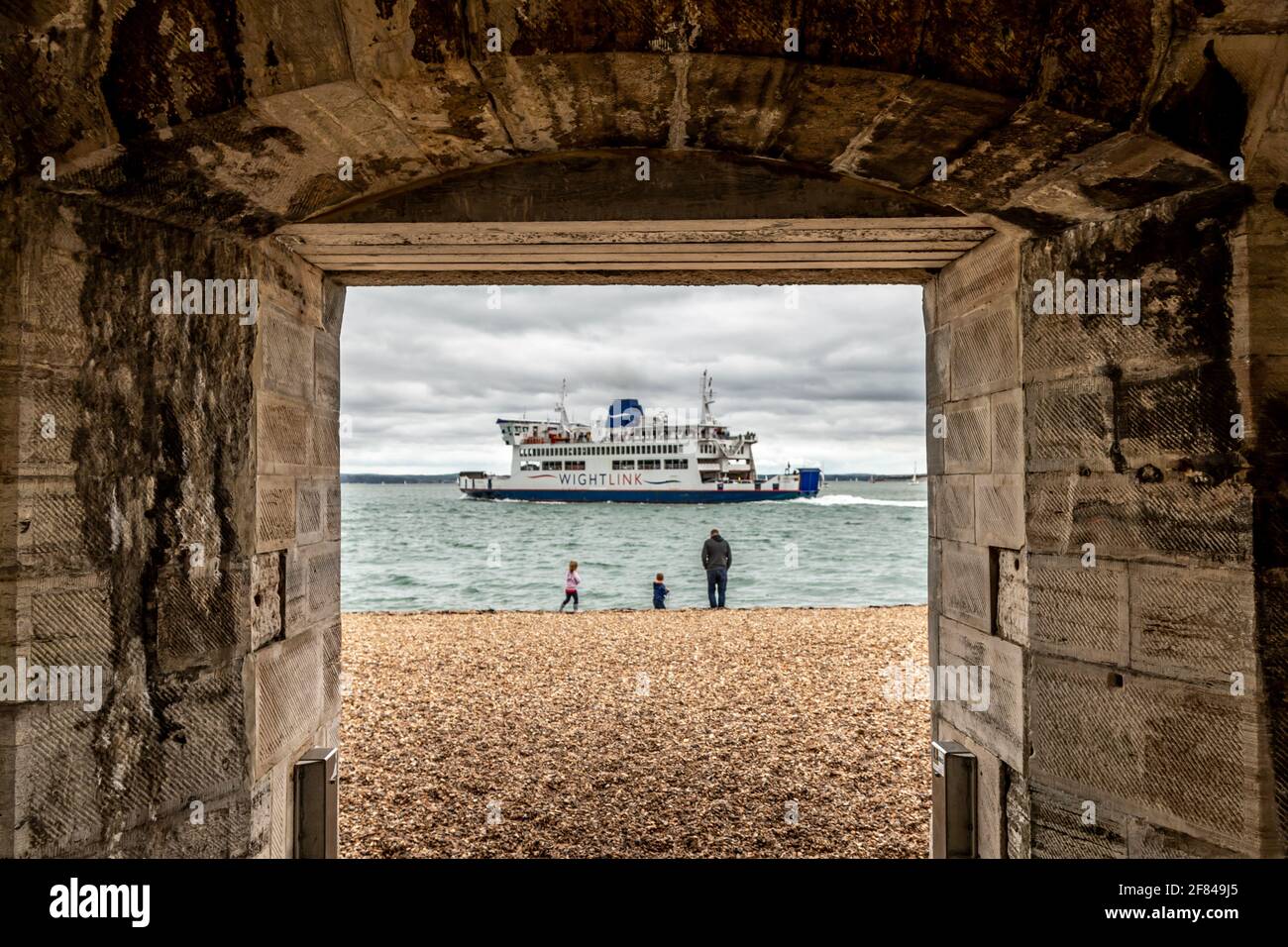 Wightlink Ferry, Portsmouth Harbour, Hampshire Stockfoto