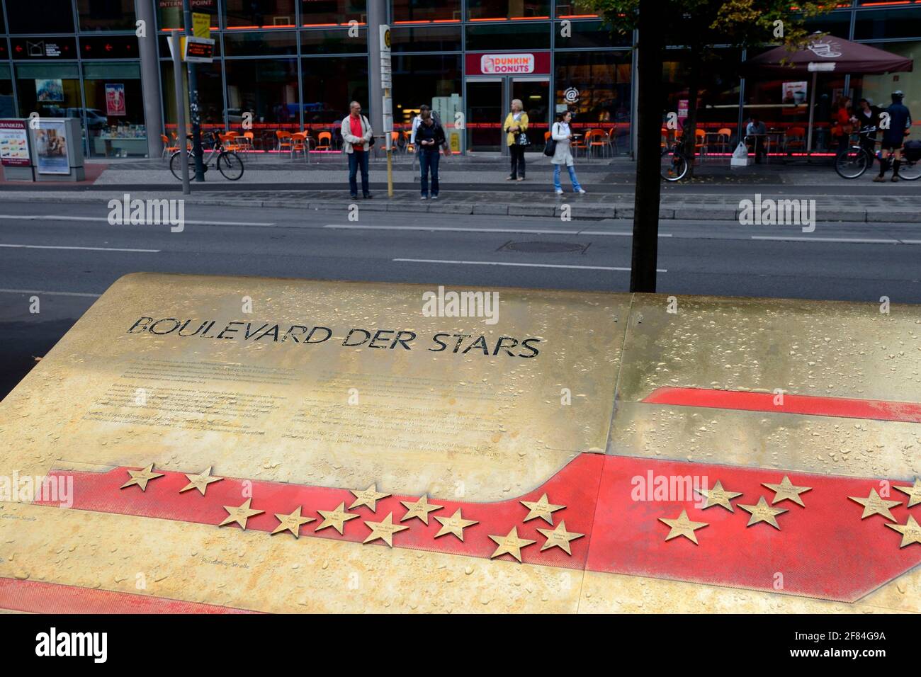 Boulevard der Sterne, Übersichtskarte der Ehrungen und Stars, Potsdamer Platz, Berlin, Deutschland Stockfoto