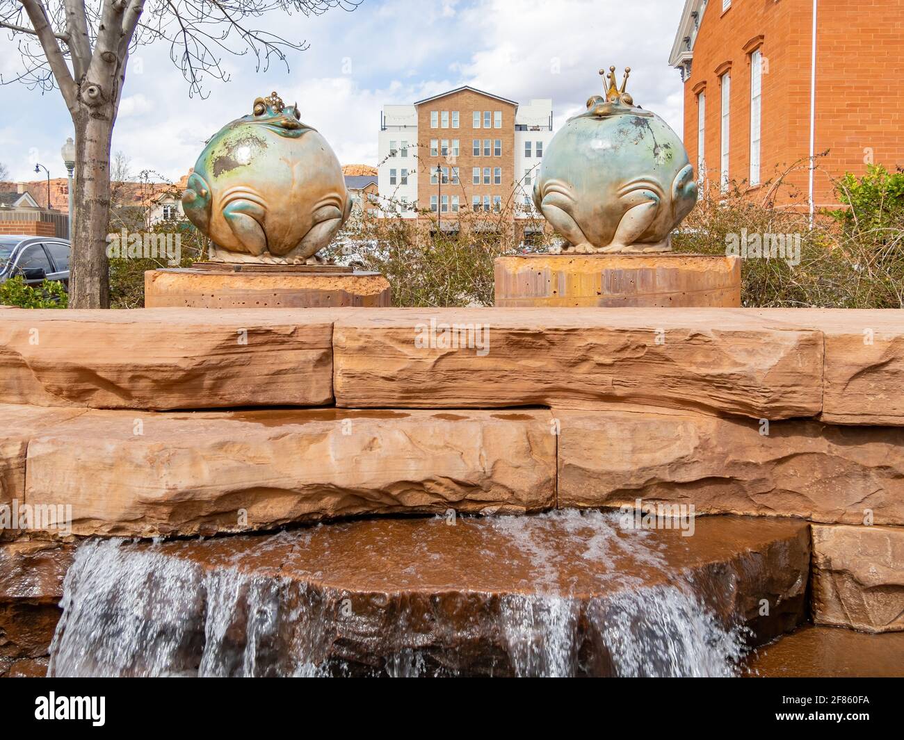 Tagesaufnahme des Town Square Park in Utah, USA Stockfoto