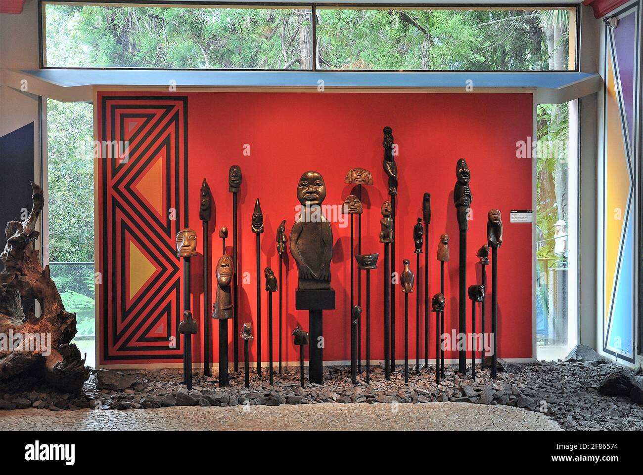 Afrikanische Passionsausstellung in den Gärten des Monte Palace in Funchal-Madeira Stockfoto