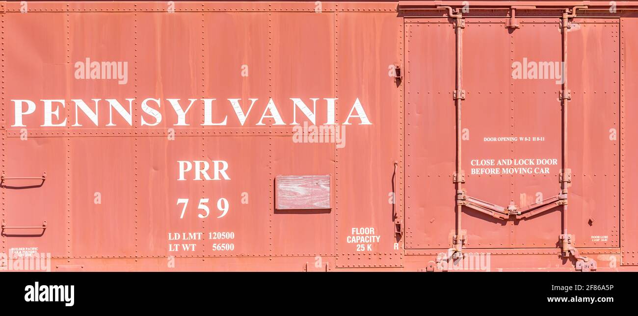Box Car in Greenport, NY Stockfoto