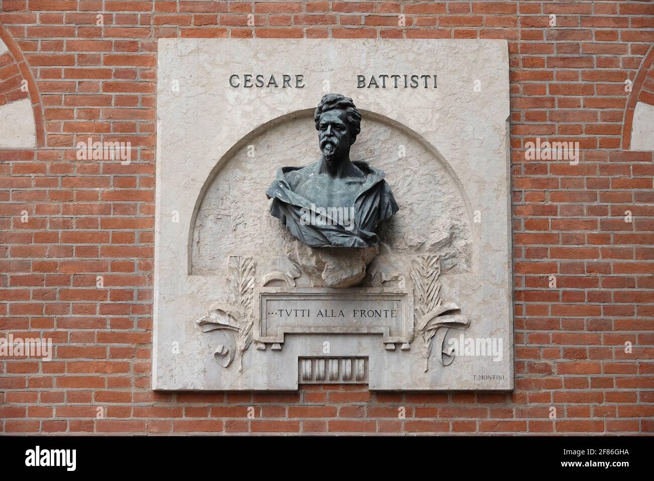 Cesare Battisti (italienischer Sozialist) Statue in Verona, Italien Stockfoto