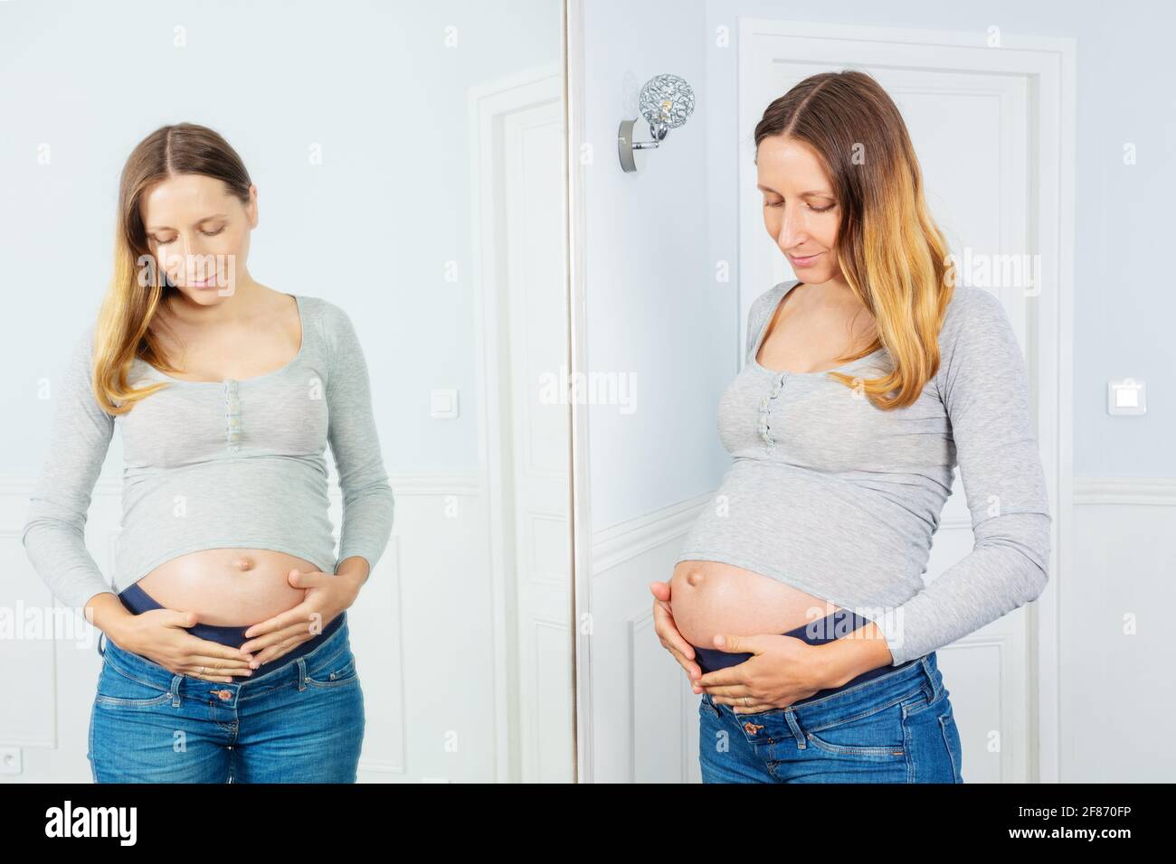 9 monat schwanger -Fotos und -Bildmaterial in hoher Auflösung – Alamy