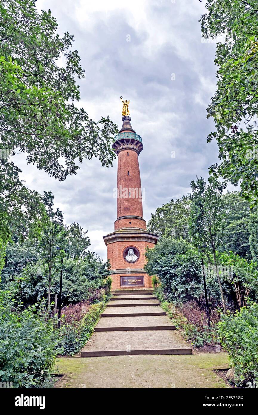 Denkmal auf dem Schlachtfeld von Fehrbellin in der Mark Brandenburg; Denkmal auf dem Schlachtfeld von Fehrbellin Stockfoto