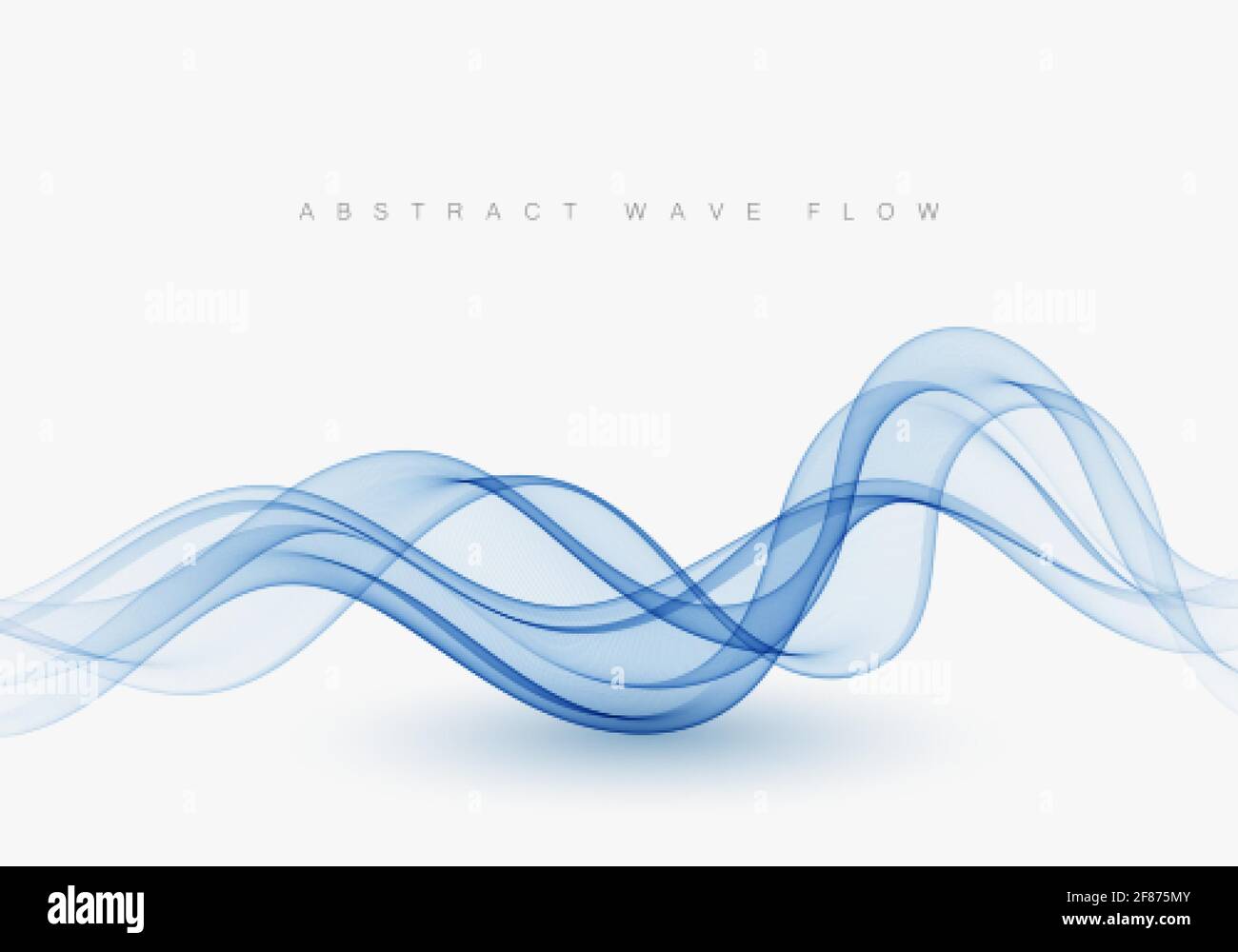 Glatte, wellenförmige blaue Linien in Form abstrakter Wellen Stock Vektor