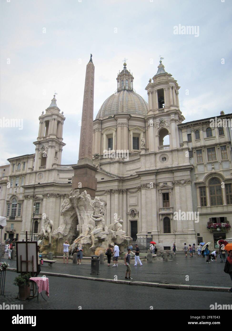 Neptunbrunnen, Fontana del Nettuno, Piazza Navona in Rom. Stockfoto