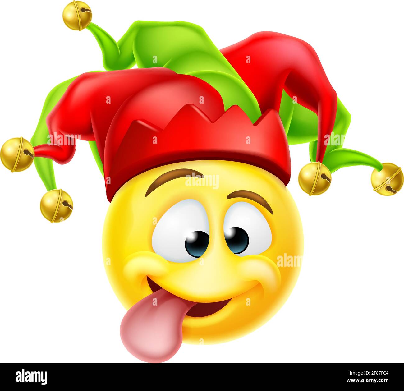 Hofnarr Joker Fool Emoticon Cartoon Face Stock Vektor