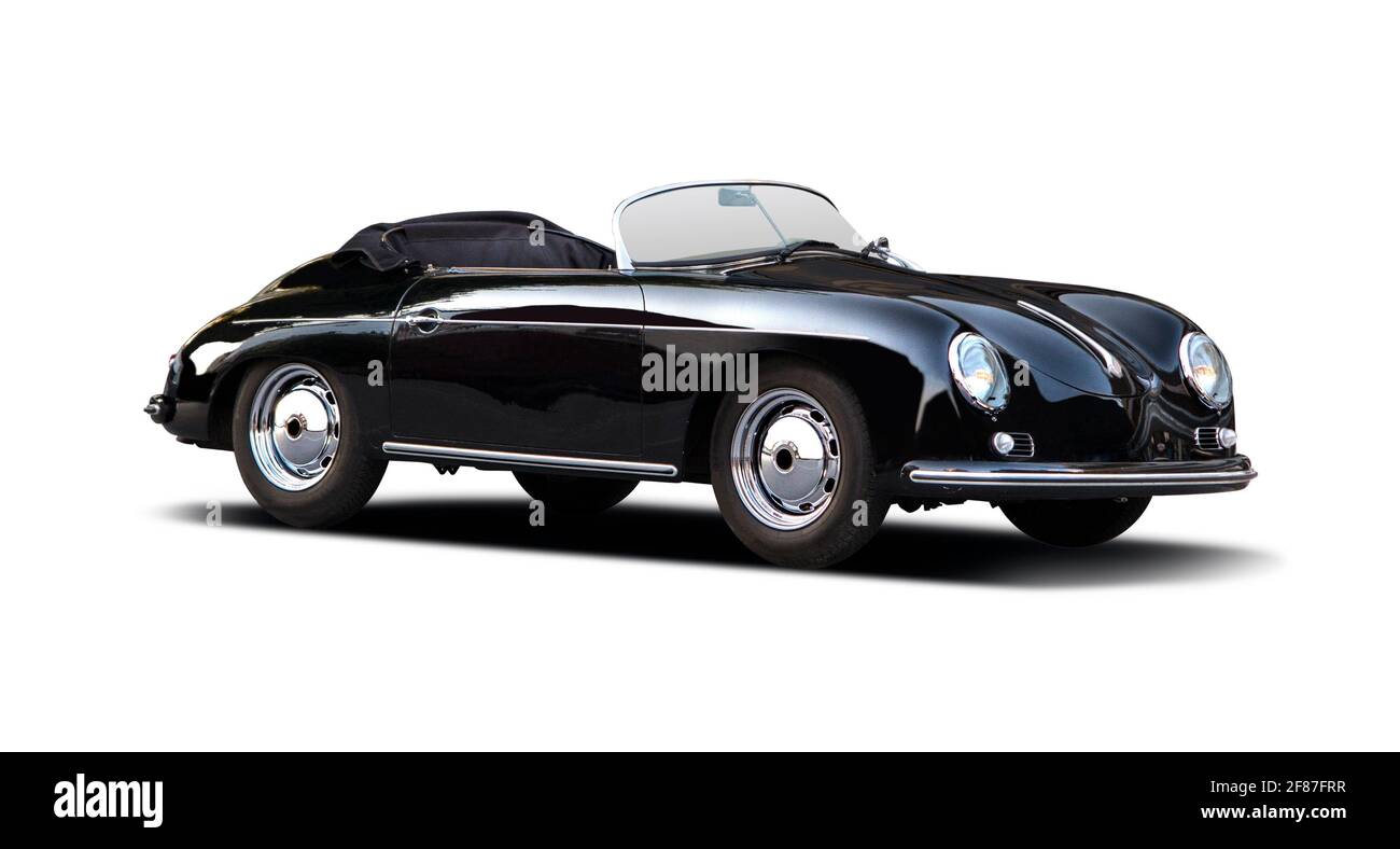 Klassischer Porsche Speedster 356 isoliert auf weißem Hintergrund Stockfoto
