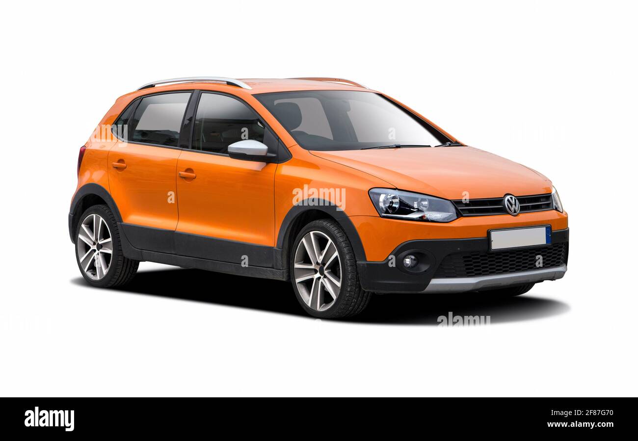 VW Polo Cross isoliert auf weißem Hintergrund Stockfoto