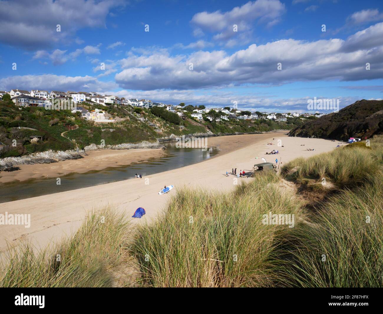 Die Gannel in Crantock, Newquay, Cornwall. Stockfoto