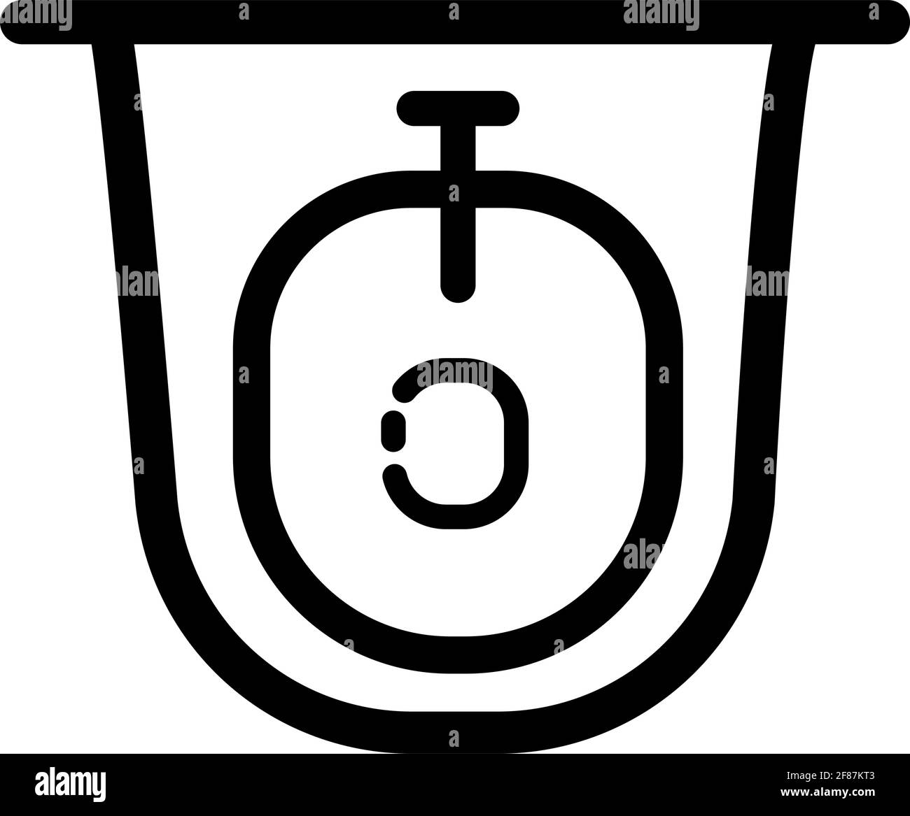 Bidet-Symbol in schwarzem Umriss-Stil-Symbol, Stil isoliert auf weißem Hintergrund Stock Vektor