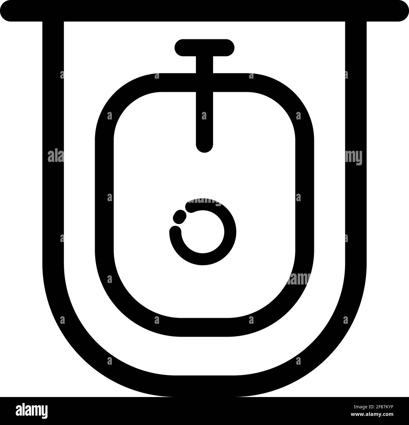 Bidet-Symbol in schwarzem Umriss-Stil-Symbol, Stil isoliert auf weißem Hintergrund Stock Vektor