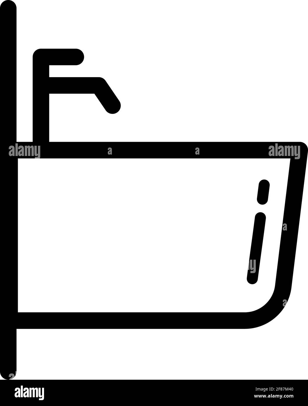 Bidet-Symbol in schwarzem Umriss-Stil-Symbol, Stil isoliert auf weißem Hintergrund Stock Vektor