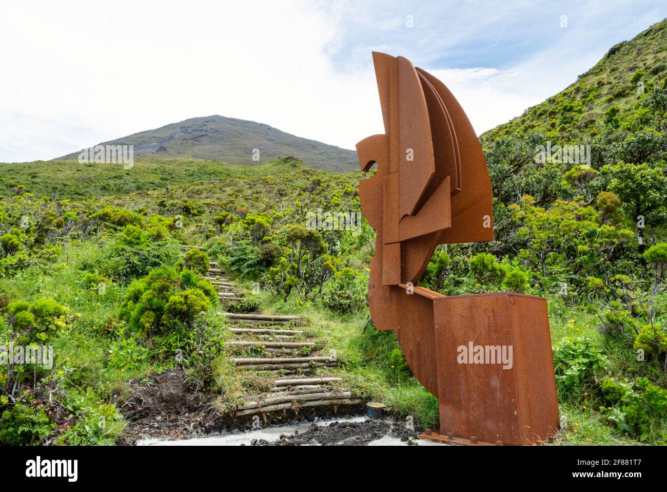 Auf dem Weg zum Gipfel des Pico, den Azoren Stockfoto