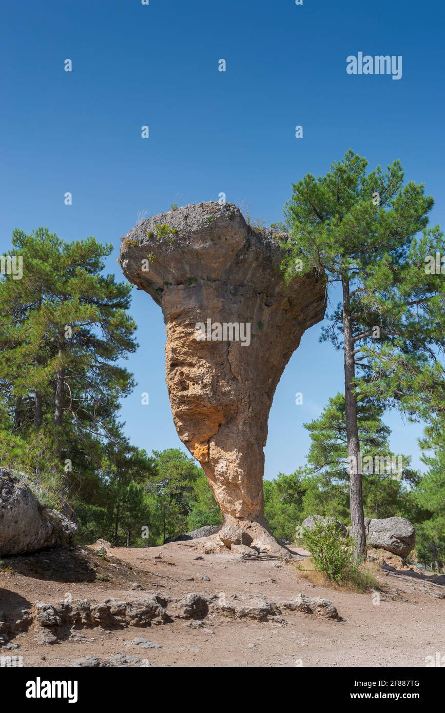 Geologische Formationen in der Enchanted City von Cuenca, Spanien Stockfoto