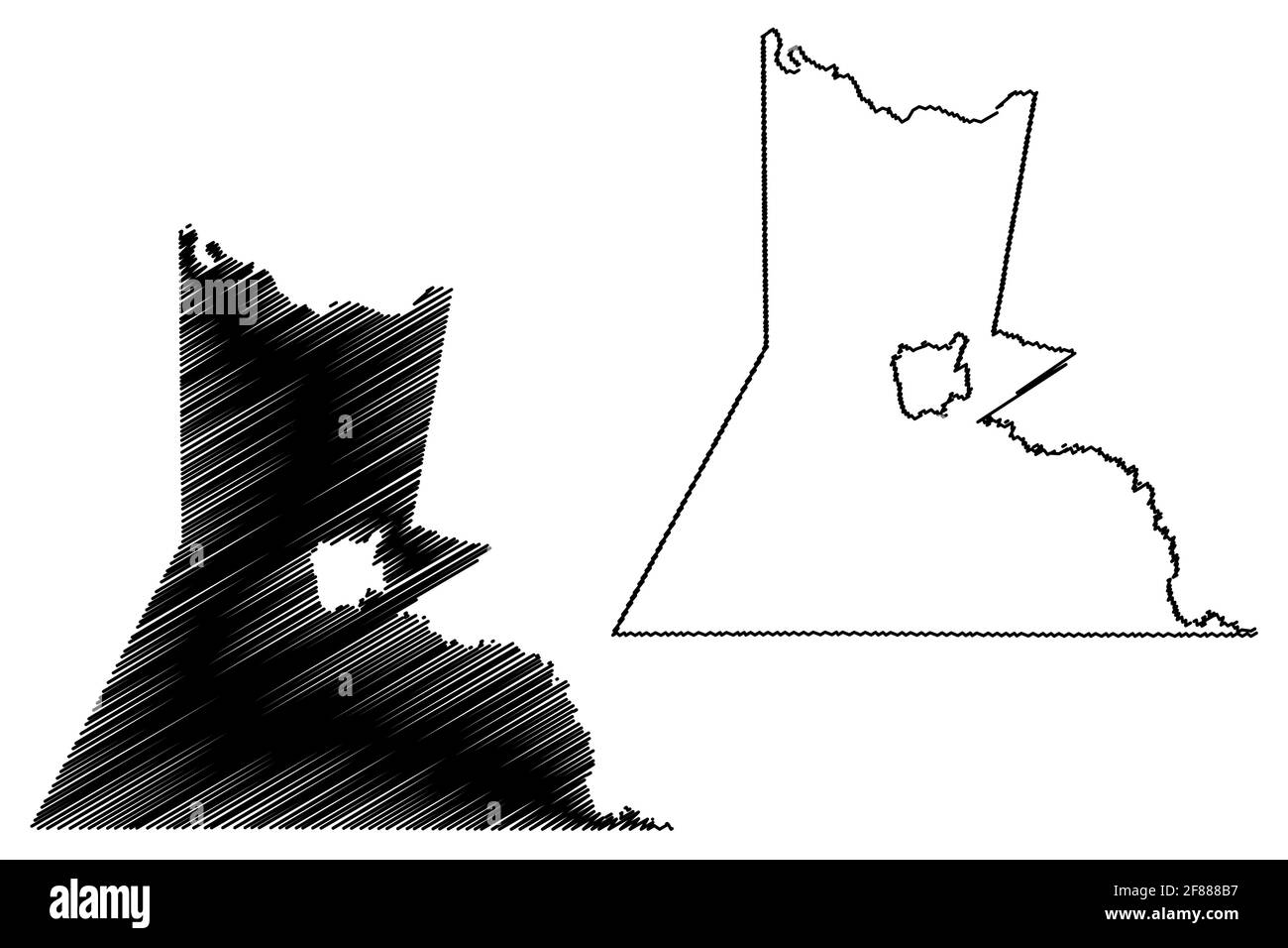 Greensville County, Commonwealth of Virginia (US County, Vereinigte Staaten von Amerika, USA, USA, US) Kartenvektordarstellung, Scribble Skizze Greensvil Stock Vektor