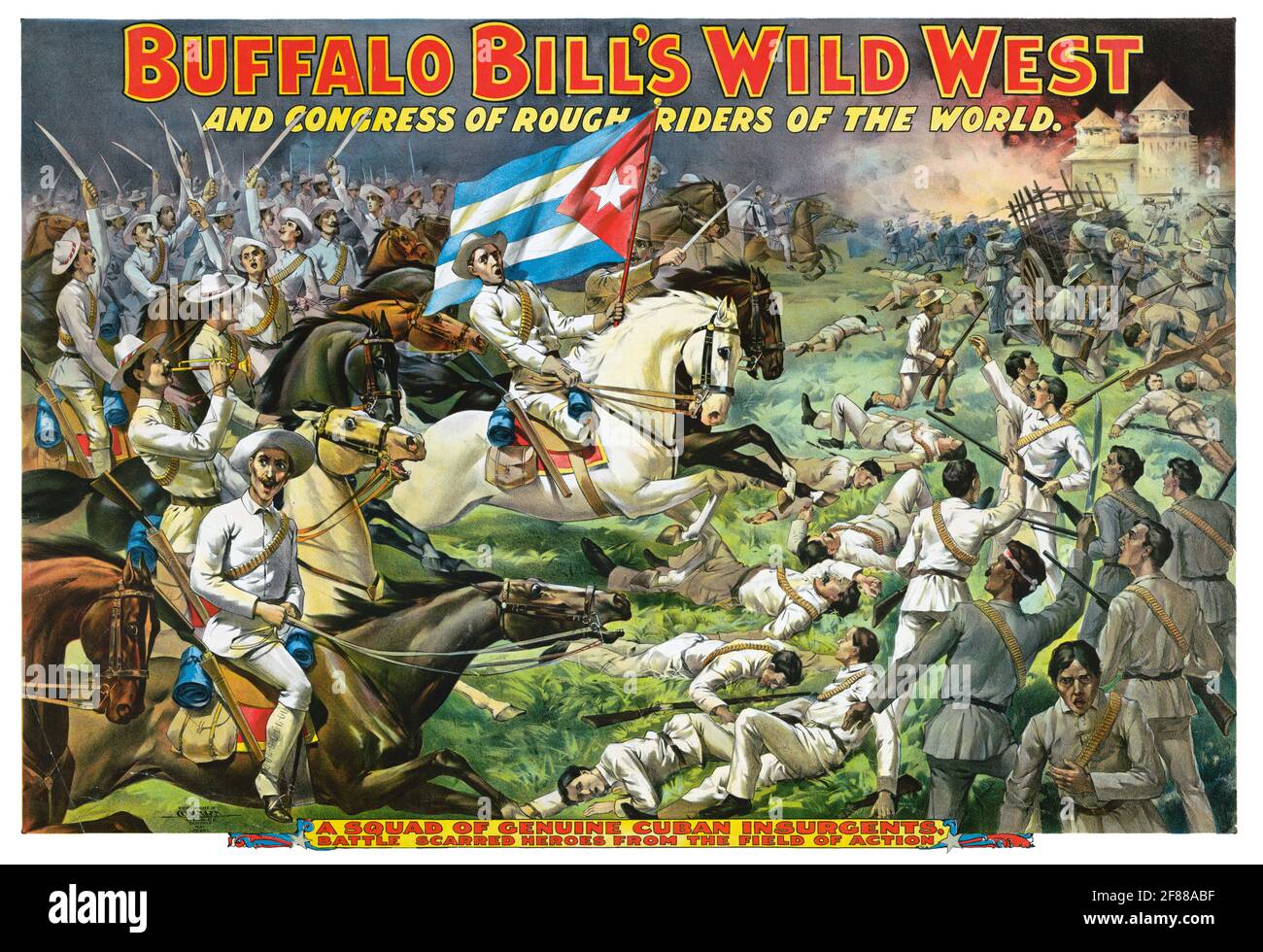 Buffalo Bills Wilder Westen und Kongress der Rough Riders of the World – kubanische Aufständische. 1890er. Stockfoto