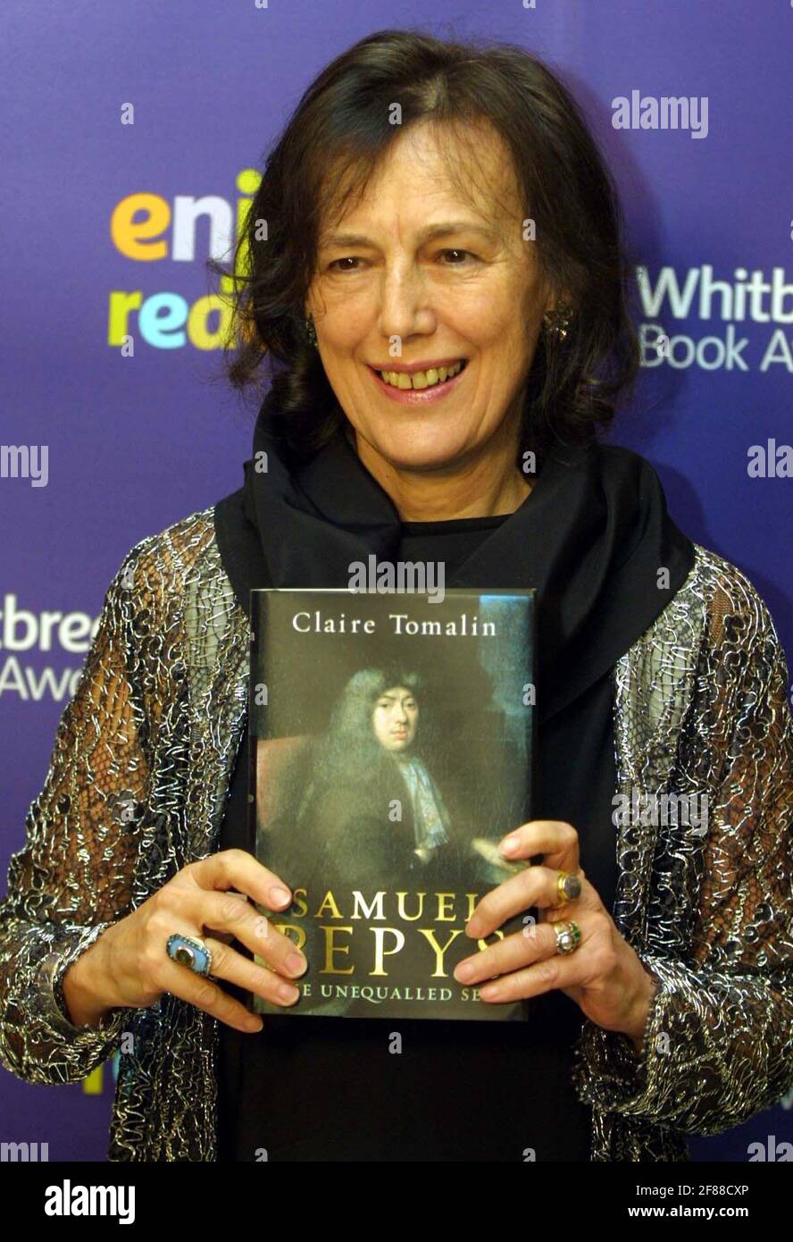 Whitbread Buch des Jahres.....Autoren in der engeren Auswahl... Claire Tomalin,..Samuel Pepys: The Unschlagbar Self (Biography award) pic David Sandison 20/1/2003 Stockfoto