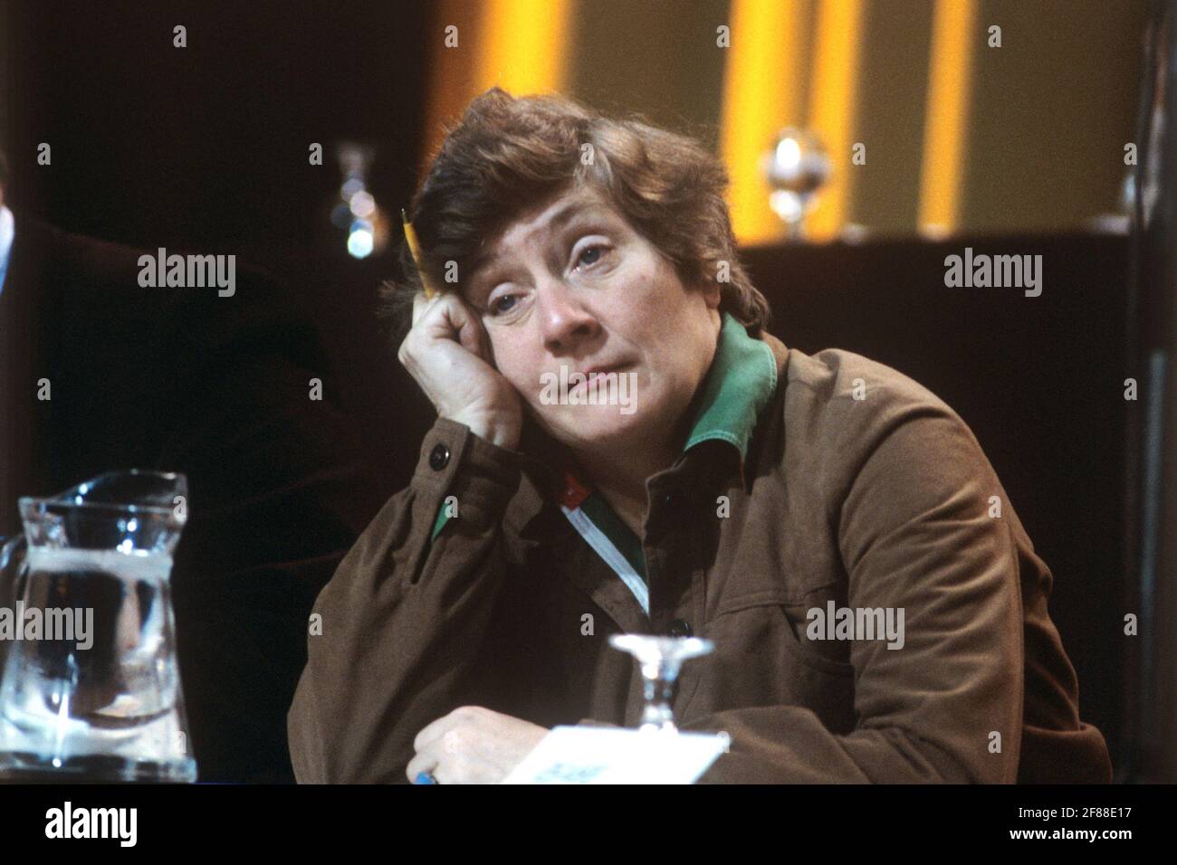 Aktenfoto vom 24/01/81 der ehemaligen Labour-Abgeordneten Shirley Williams auf der Labour-Parteikonferenz in Wembley. Die ehemalige Kabinettsministerin und liberal-demokratische Kollegin, Baroness Williams aus Crosby, ist im Alter von 90 Jahren gestorben, sagten die Liberaldemokraten. Ausgabedatum: Montag, 12. April 2021. Stockfoto