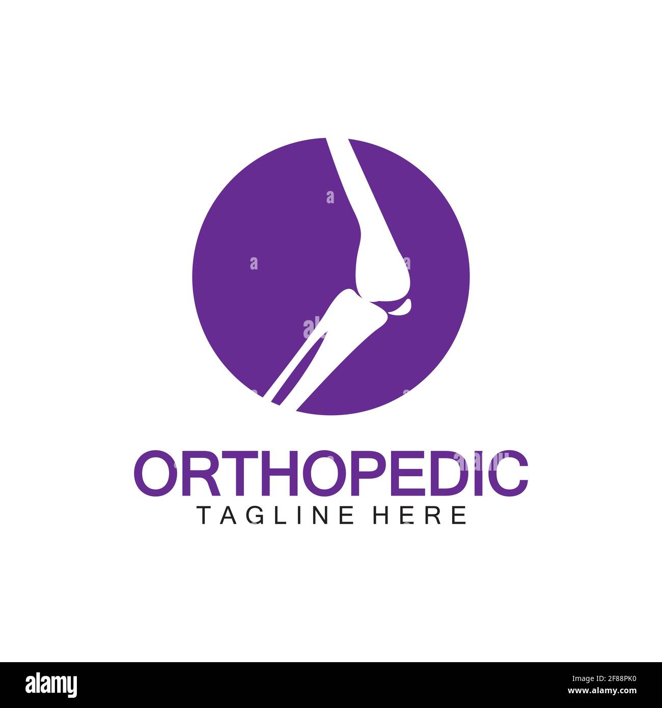 Orthopädische Gesundheit Knochen Logo Vektor Illustration Designvorlage, Knie Knochen Logo Designs Konzept, Gesundheit Knochen Logo Symbol Symbol Stock Vektor