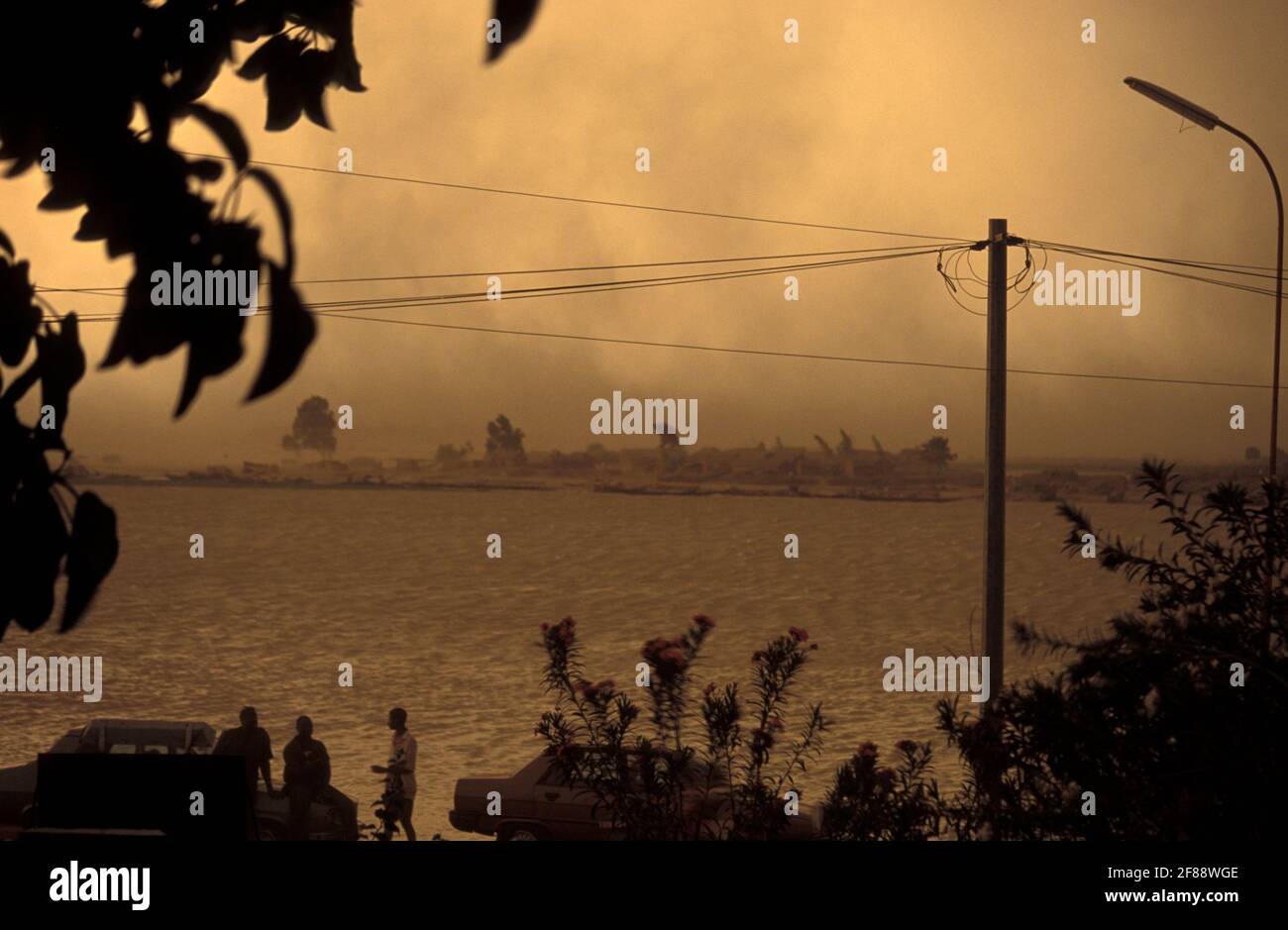 Sandsturm im Fluss Bani, Mopti, Region Niger-Delta, Mali Stockfoto