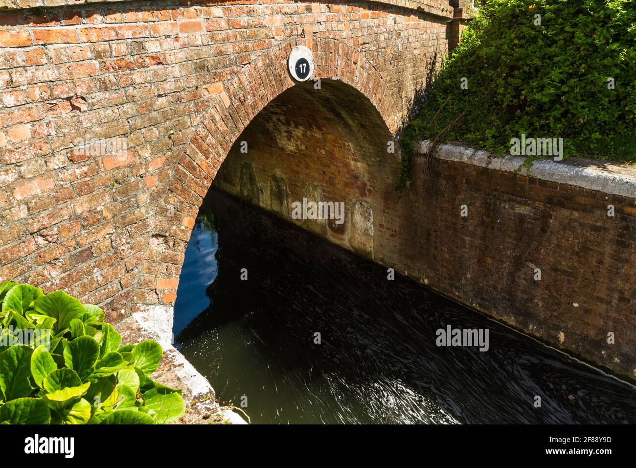 World war II Taunton Stop Line, nachgefüllt Abrisskammern unter Brücke. Taunton und Bridgewater Canal, Maunsel Lock, Großbritannien. Stockfoto