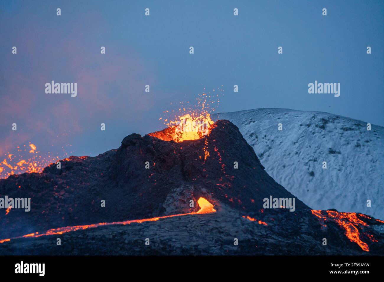 Vulkanausbruch in Island Stockfoto