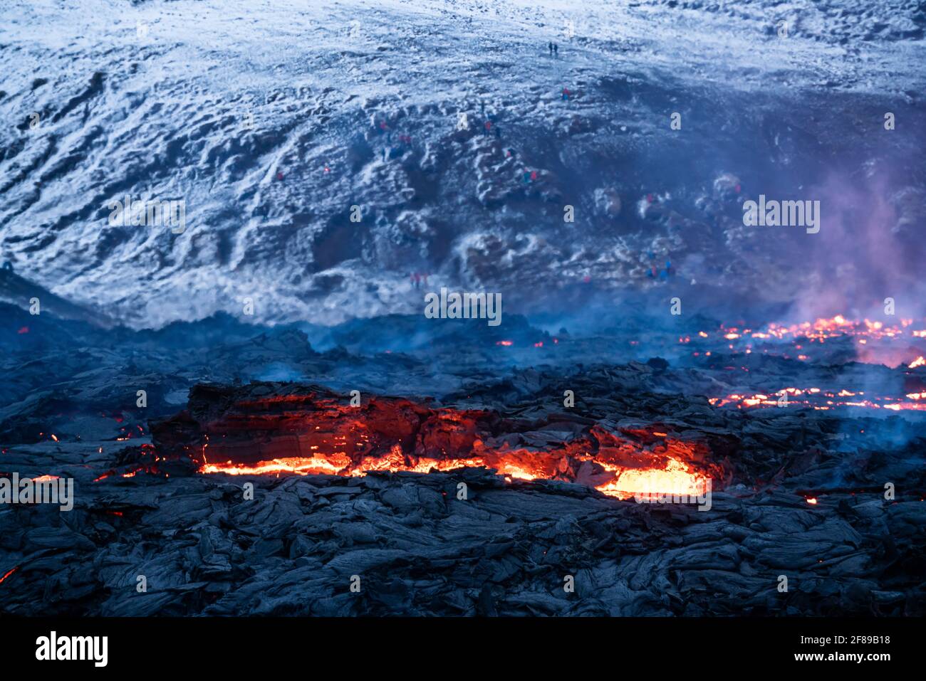 Vulkanausbruch in Island Stockfoto