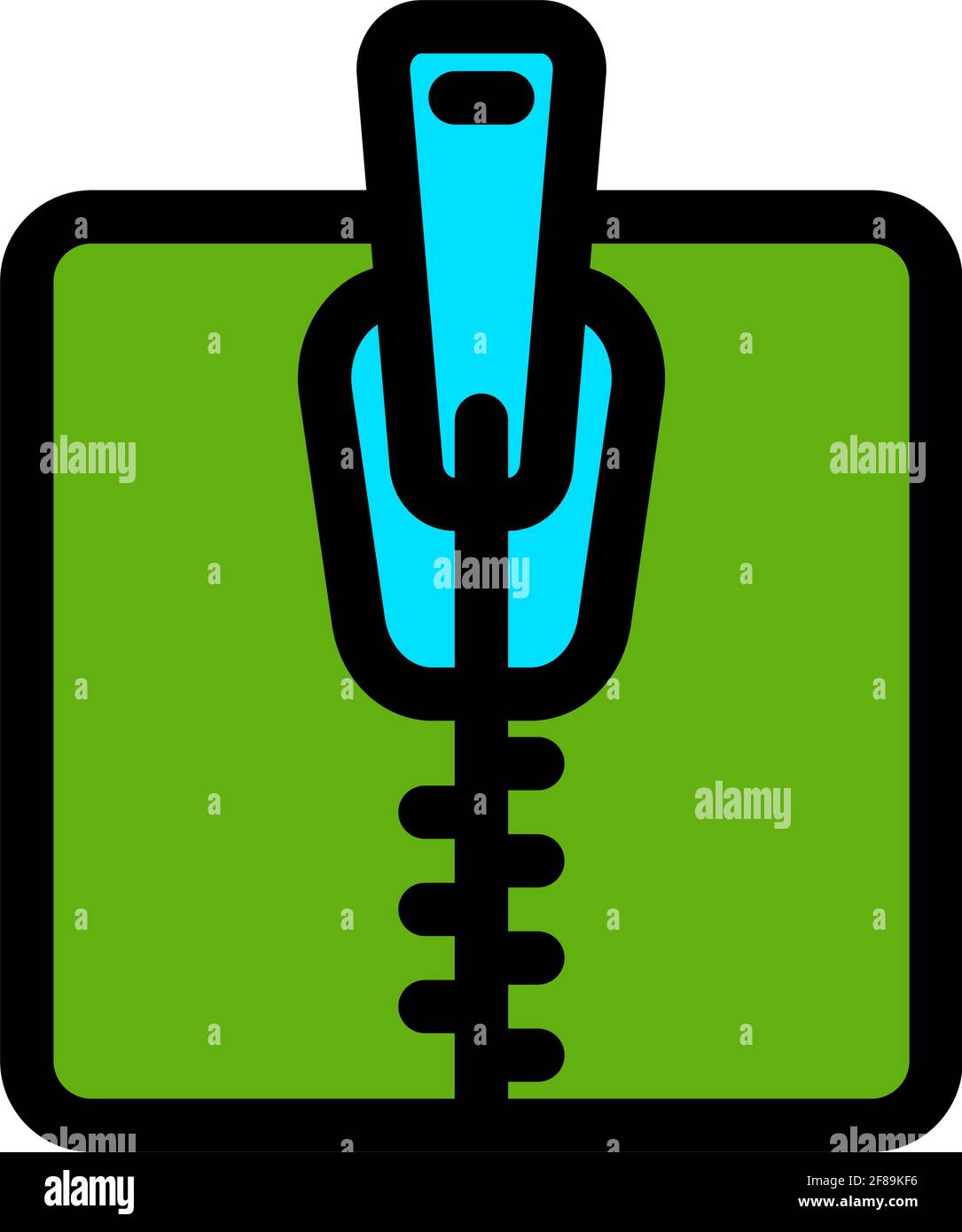 Reißverschluss-Tool einfachen Stil Farbe Symbol. Schließen Sie das Zipper Lock Tailor Piktogramm. Reißverschlüsse aus Textil und Stoff, Nähwerkzeuge für Kleidung und Taschen. Editierbar Stock Vektor