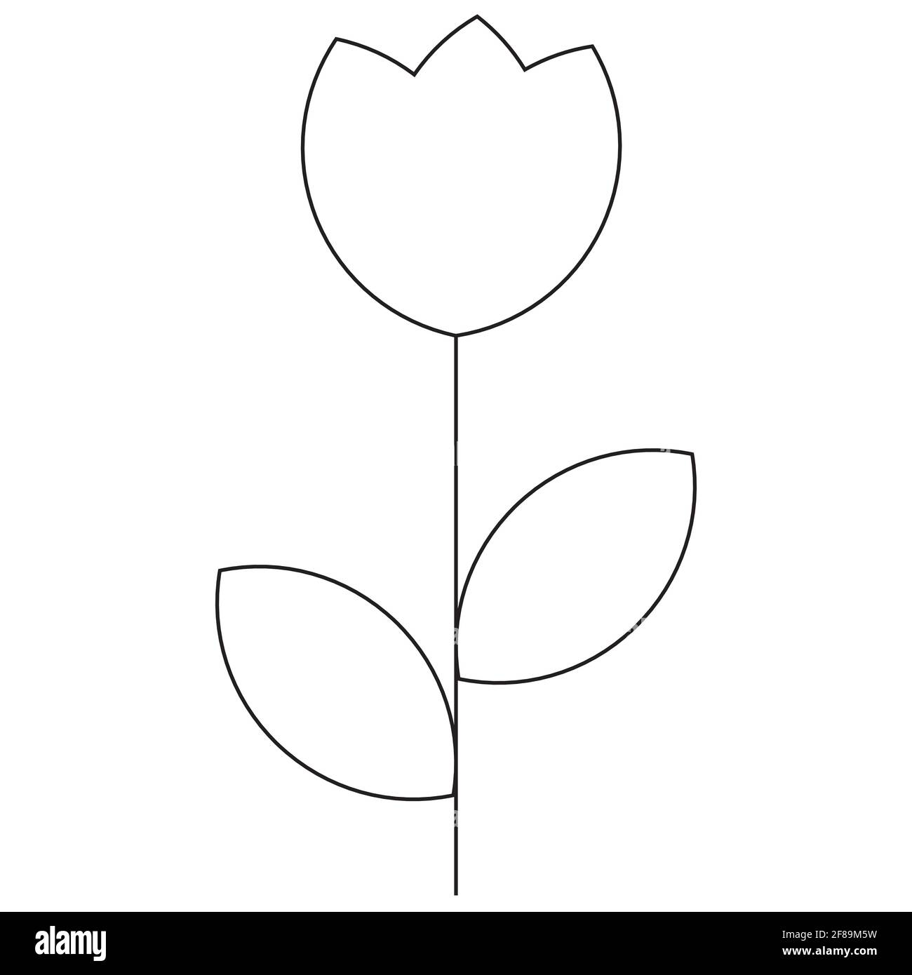 Isoliertes Tulpenblütenliniensymbol Vektorbild Stock Vektor