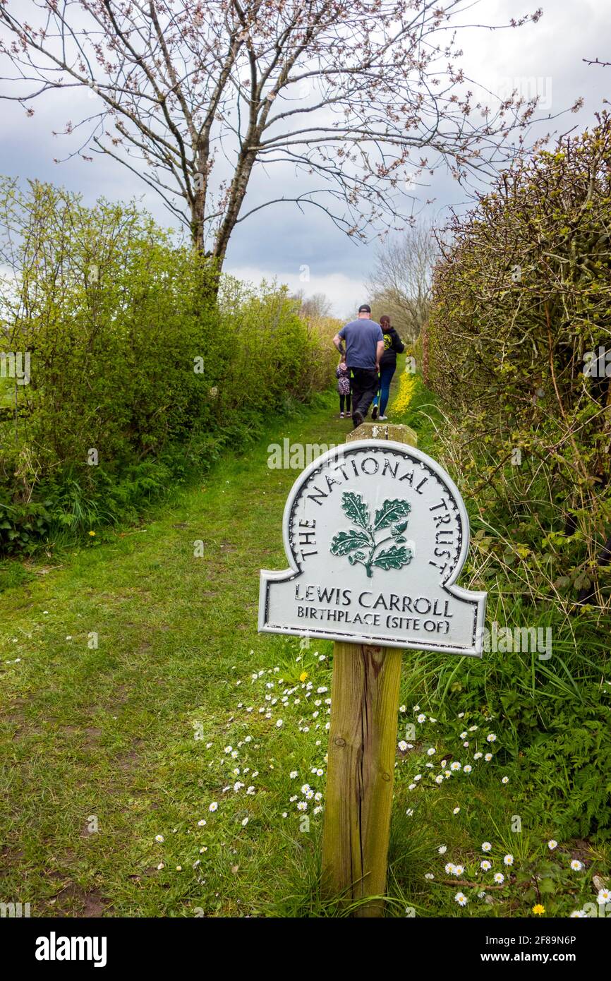 Der Standort in Daresbury, der Heimat der Kindheit Charles Lutwidge Dodgson besser bekannt als der Autor von Alice Im Wunderland Lewis Carroll Stockfoto