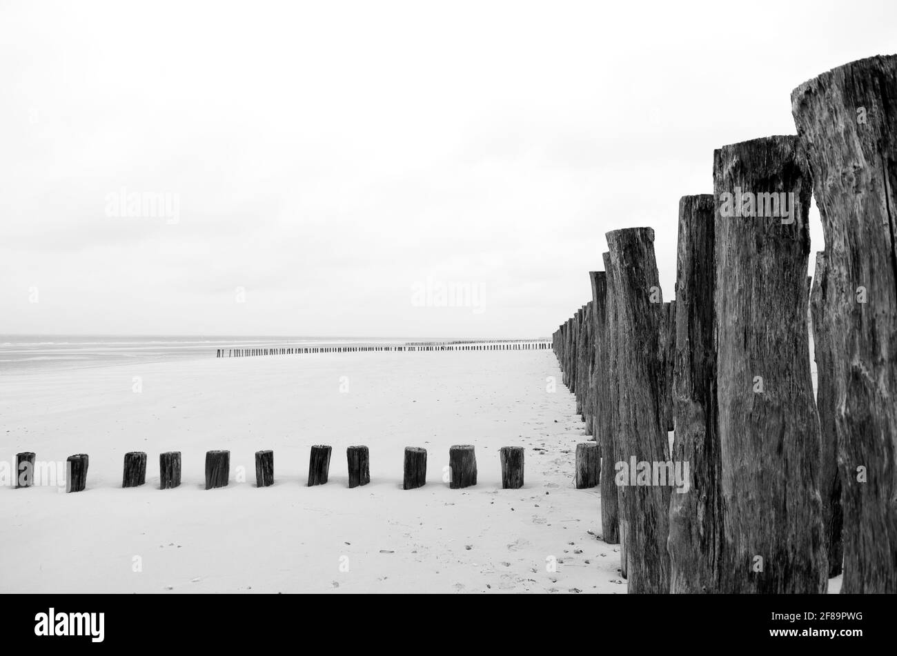 Oye-Plage - Brise-lames Stockfoto