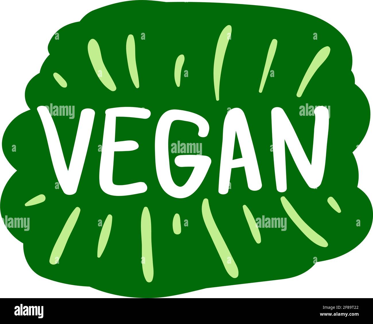 Vector Farbe vegan Logo oder Zeichen. Abzeichen für gesunde Lebensmittel für Cafés, Restaurants, Produktverpackungen usw. Stock Vektor