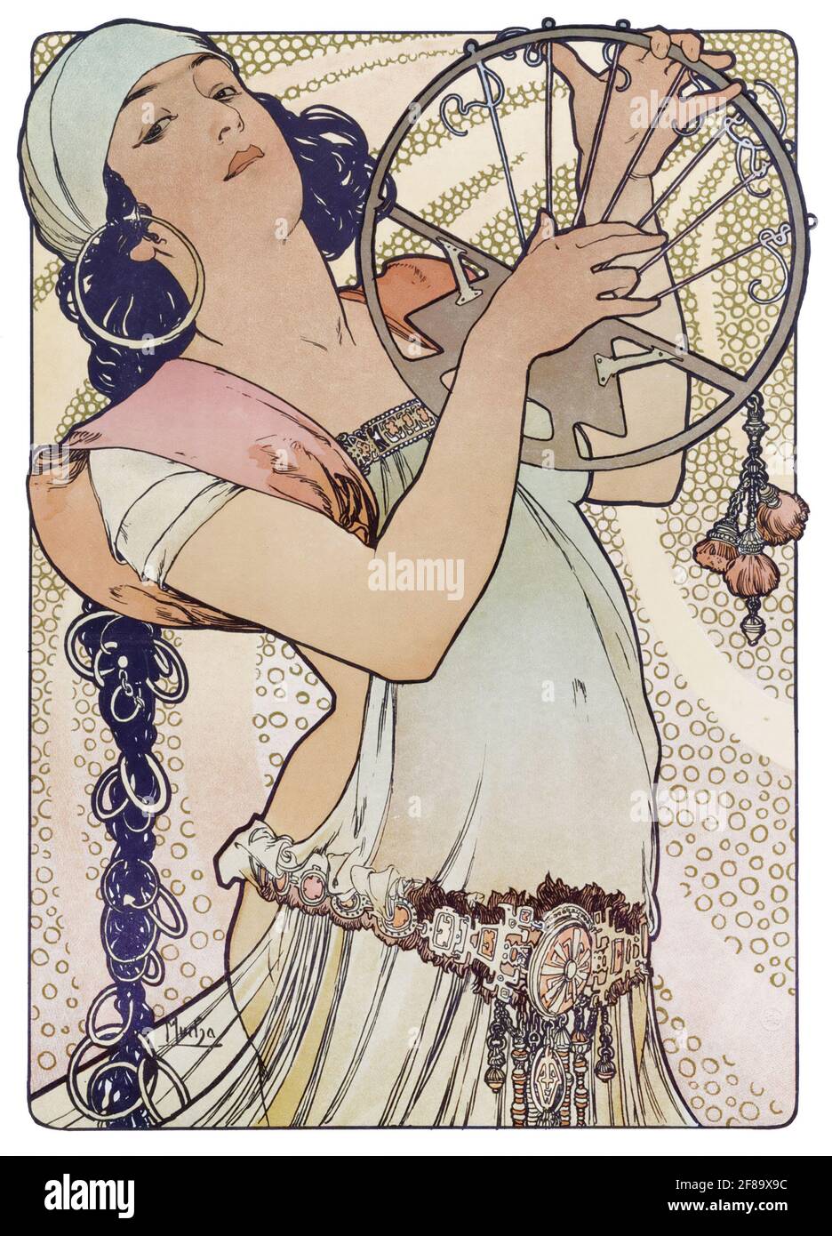 Gipsy Woman – Art Nouveau von Alphonse Mucha Stockfoto