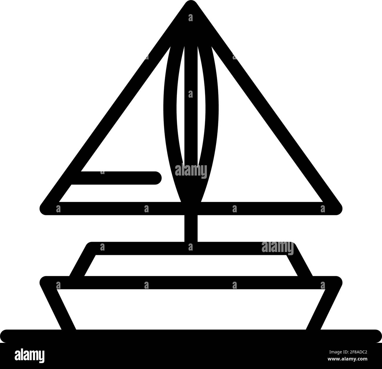 Miniboot Symbol Vektor Illustration, Sommer Saison Transport-Logo-Symbol mit Umriss-Stil Stock Vektor