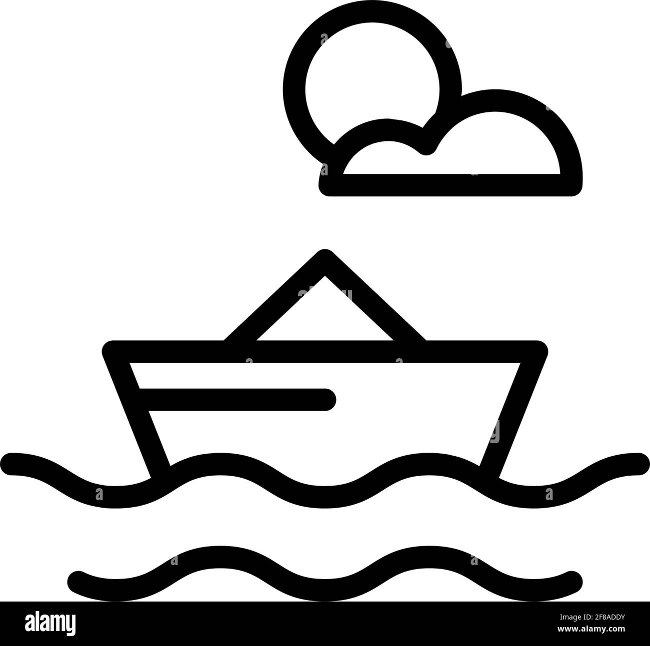 Miniboot Symbol Vektor Illustration, Sommer Saison Transport-Logo-Symbol mit Umriss-Stil Stock Vektor