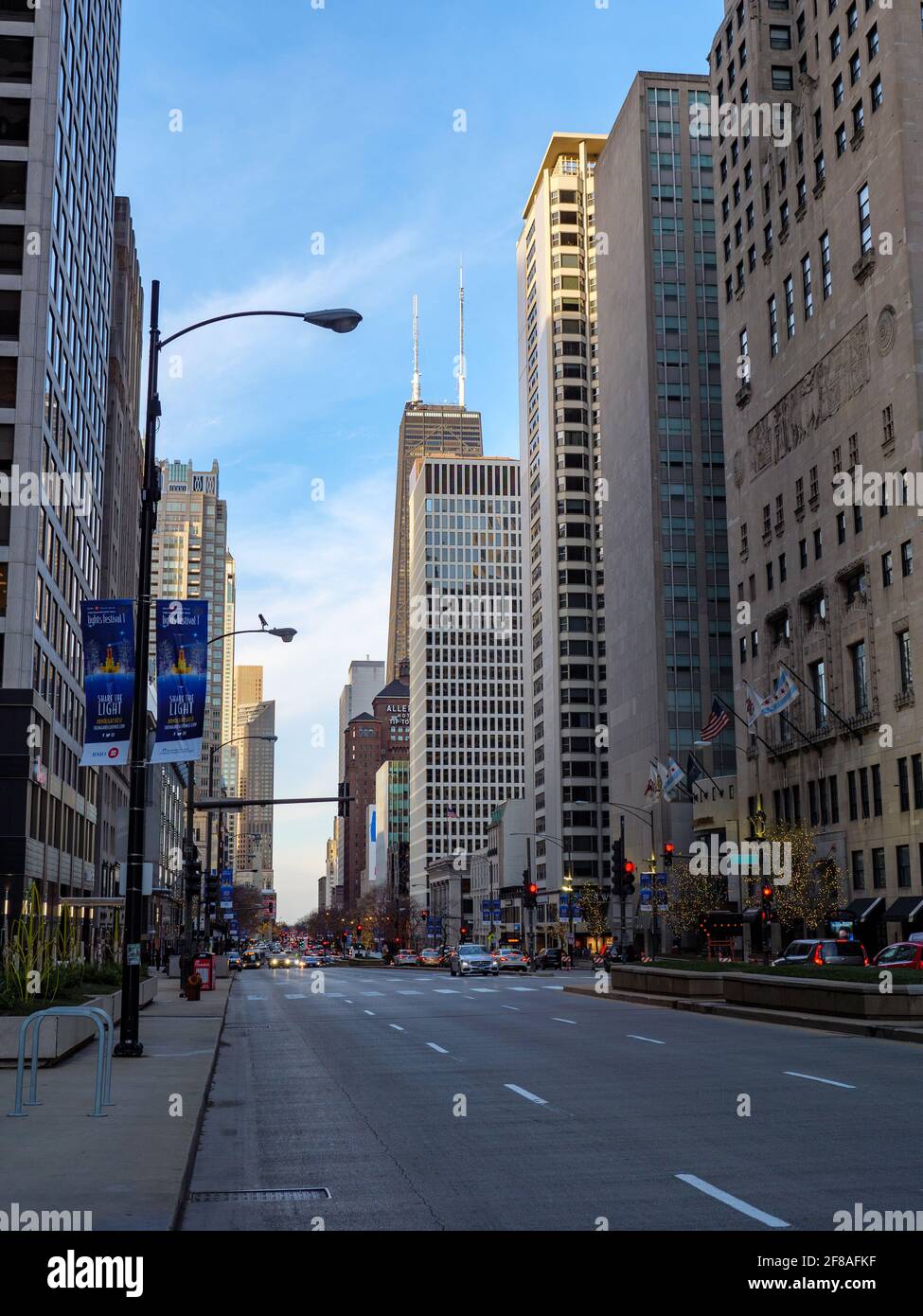 North Michigan Avenue während der COVID-19 Pandemie, Chicago, Illinois. Stockfoto