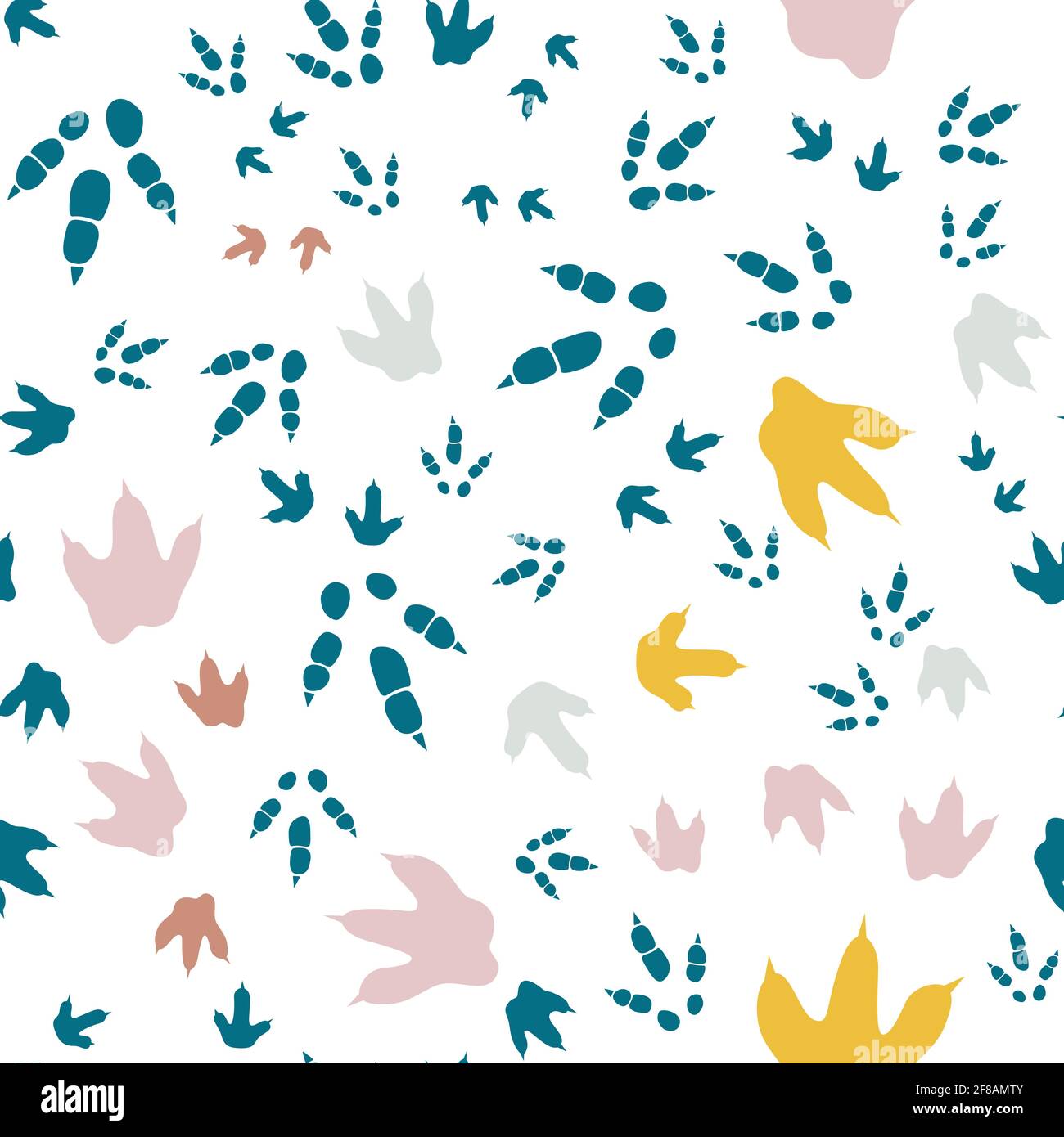 Dinosaurier Fußabdruck Spuren. Minimale Farbe Nahtloses Muster. Hintergrund mit Pfote, Klaue Raubtier. Dinosaurier Fußabdruck nahtloses Muster perfekt für Textil Stock Vektor Dinosaurier Fußabdruck Spuren. Minimale Farbe Nahtloses Muster. Hintergrund mit Pfote, Klaue Raubtier. Dinosaurier Fußabdruck nahtloses Muster perfekt für Textil Stock Vektor