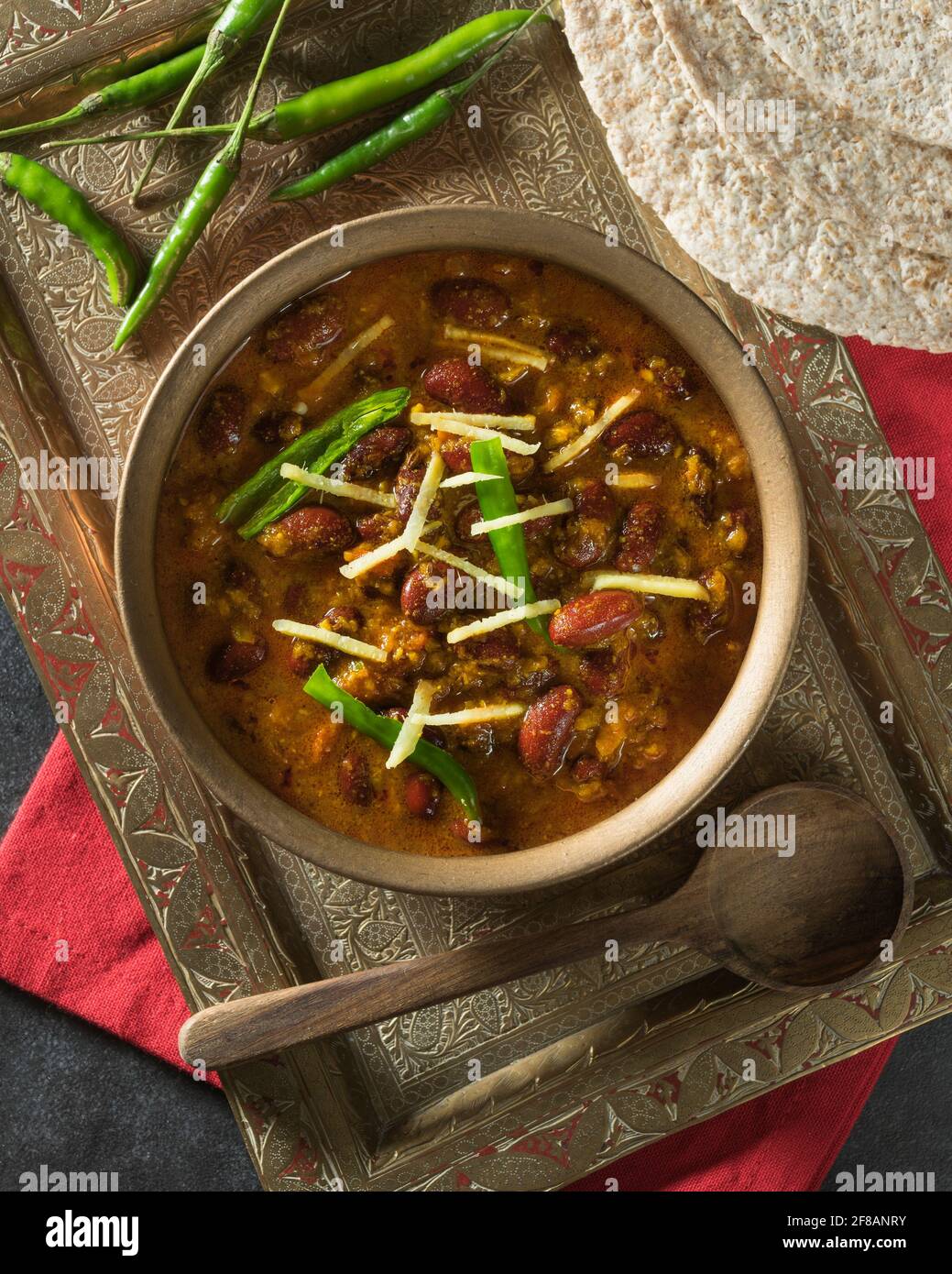 Rajma Masala. Rotes Nierenknierenknierenkr Indische Küche Stockfoto