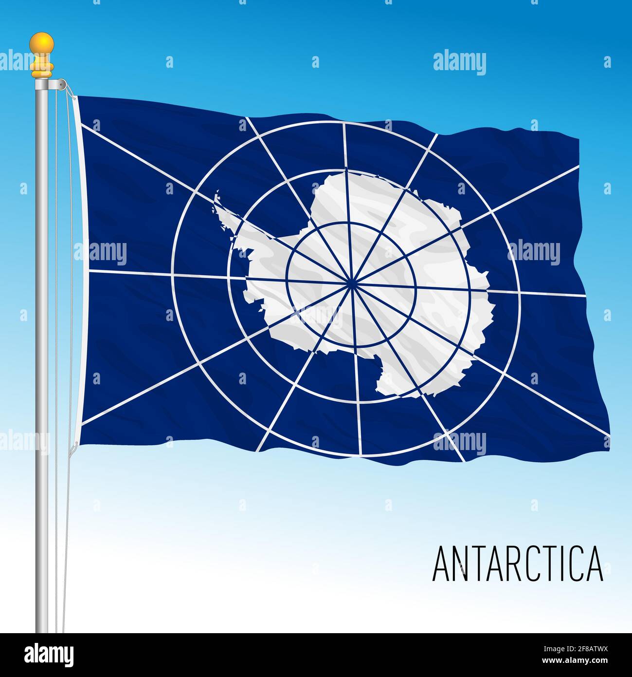 Antarctica Continental flag, Vektorgrafik Stock Vektor