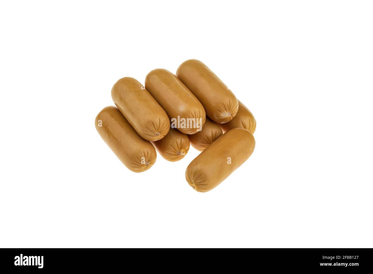 Huhn Cocktail Würste auf einem weißen Hintergrund - Packshot Stockfoto