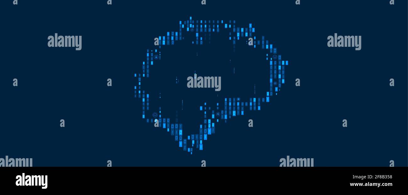 Abstraktes menschliches Gehirn. Künstliche Intelligenz neue Technologie. Futuristischer Hintergrund der Wissenschaft Stock Vektor