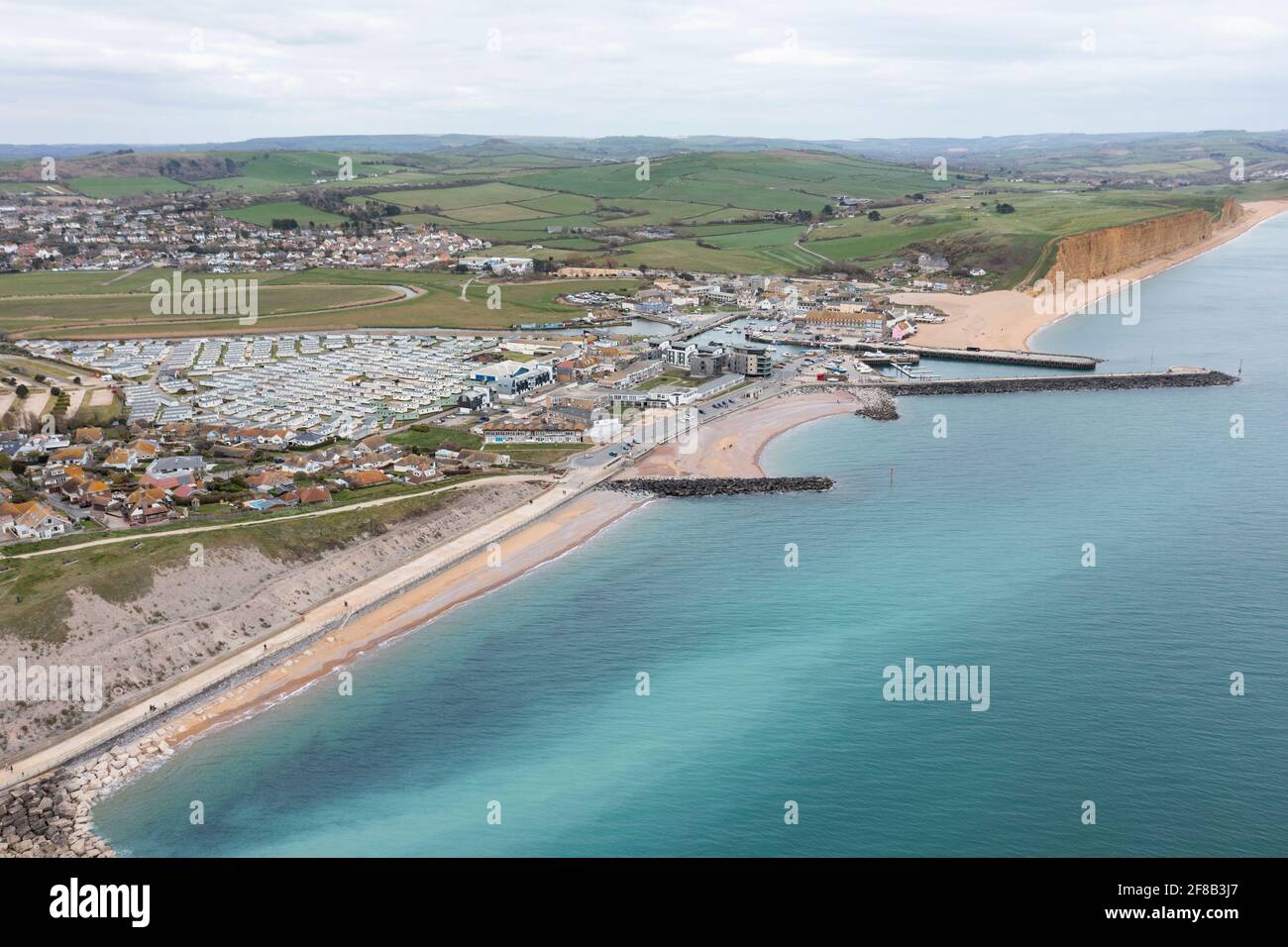 Luftaufnahme der West Bay in der Nähe von Bridport, Dorset Stockfoto