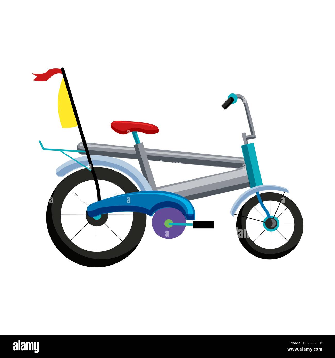 Ein Fahrrad mit Pedalen auf zwei Rädern Cartoon-Stil Stock Vektor