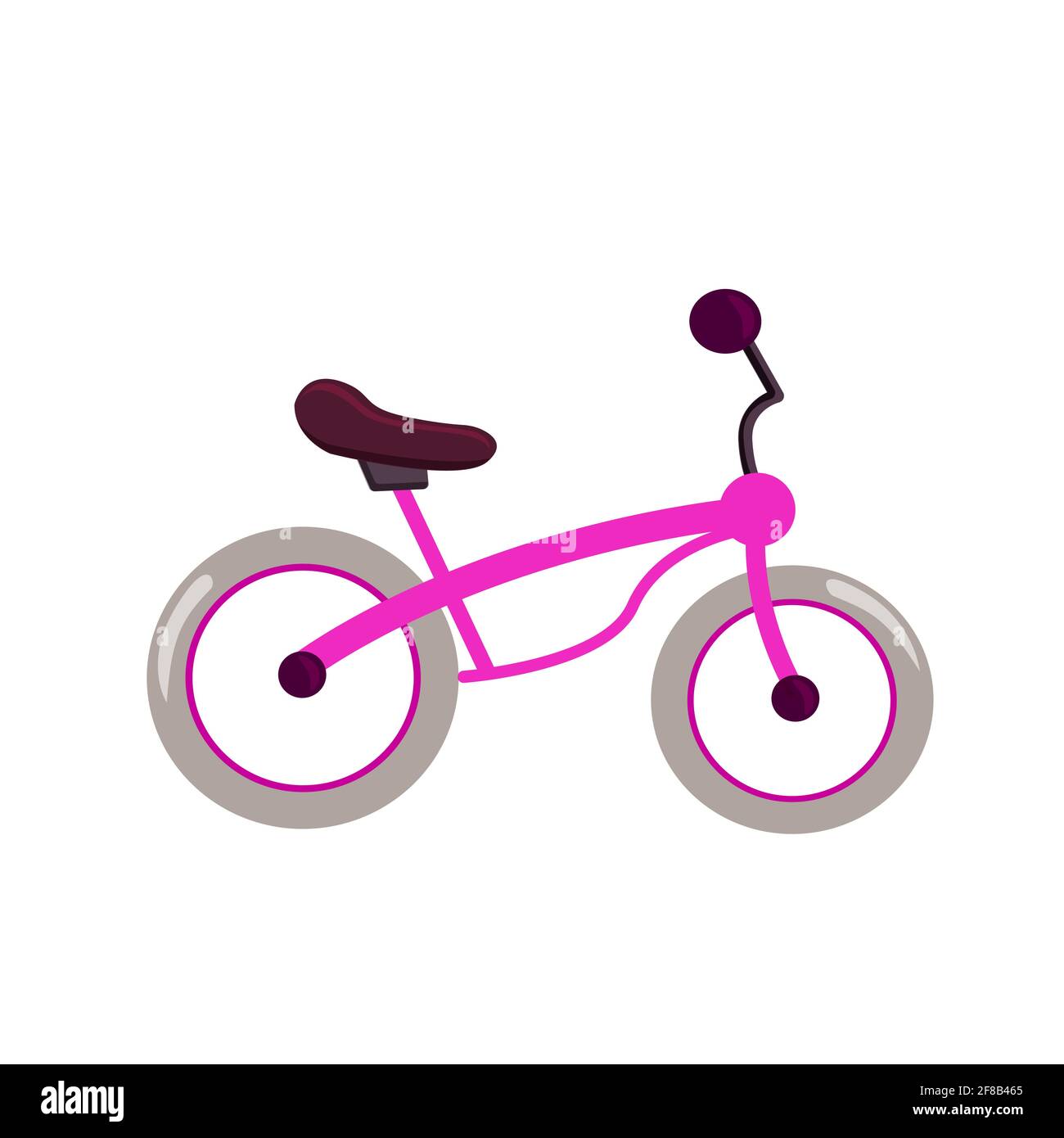 Kinder-Laufrad mit zwei Rädern in rosa. Stock Vektor