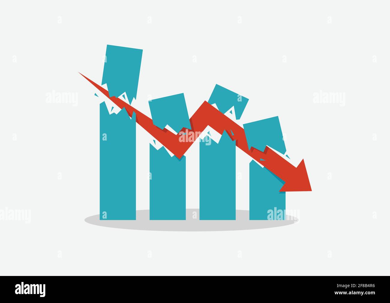 Wirtschaftliches Crash-Konzept. Business-Graph-Konzept Stock Vektor