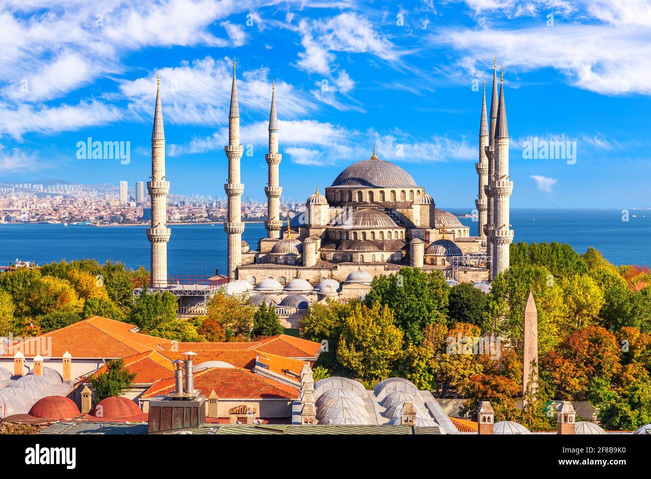 Die Blaue Moschee oder Sultan Ahmet Moschee im bosporus, Istanbul Stockfoto
